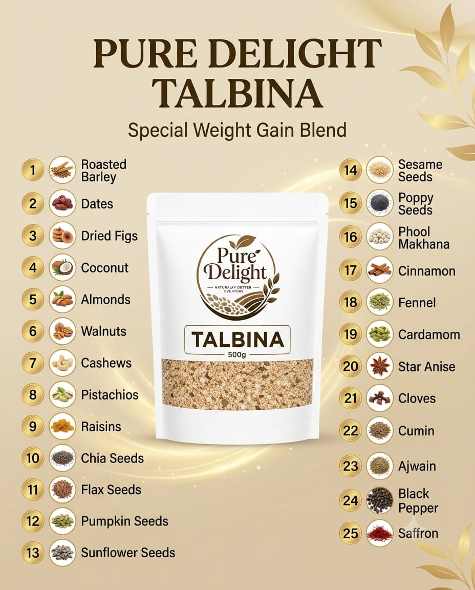 Pure Delight Talbina Mix – Premium Nutritious Barley & Seed Blend