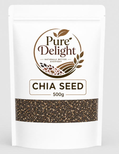 Pure Delight Premium Chia Seeds  – 100% Natural Superfood | High Fiber & Omega-3