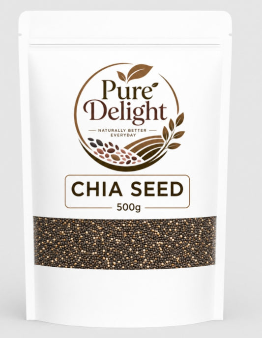 Pure Delight Premium Chia Seeds  – 100% Natural Superfood | High Fiber & Omega-3