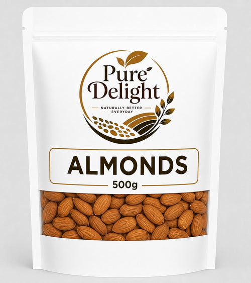 Pure Delight Premium American Almonds – 100% Natural Whole Almonds | Rich in Protein & Healthy Fats