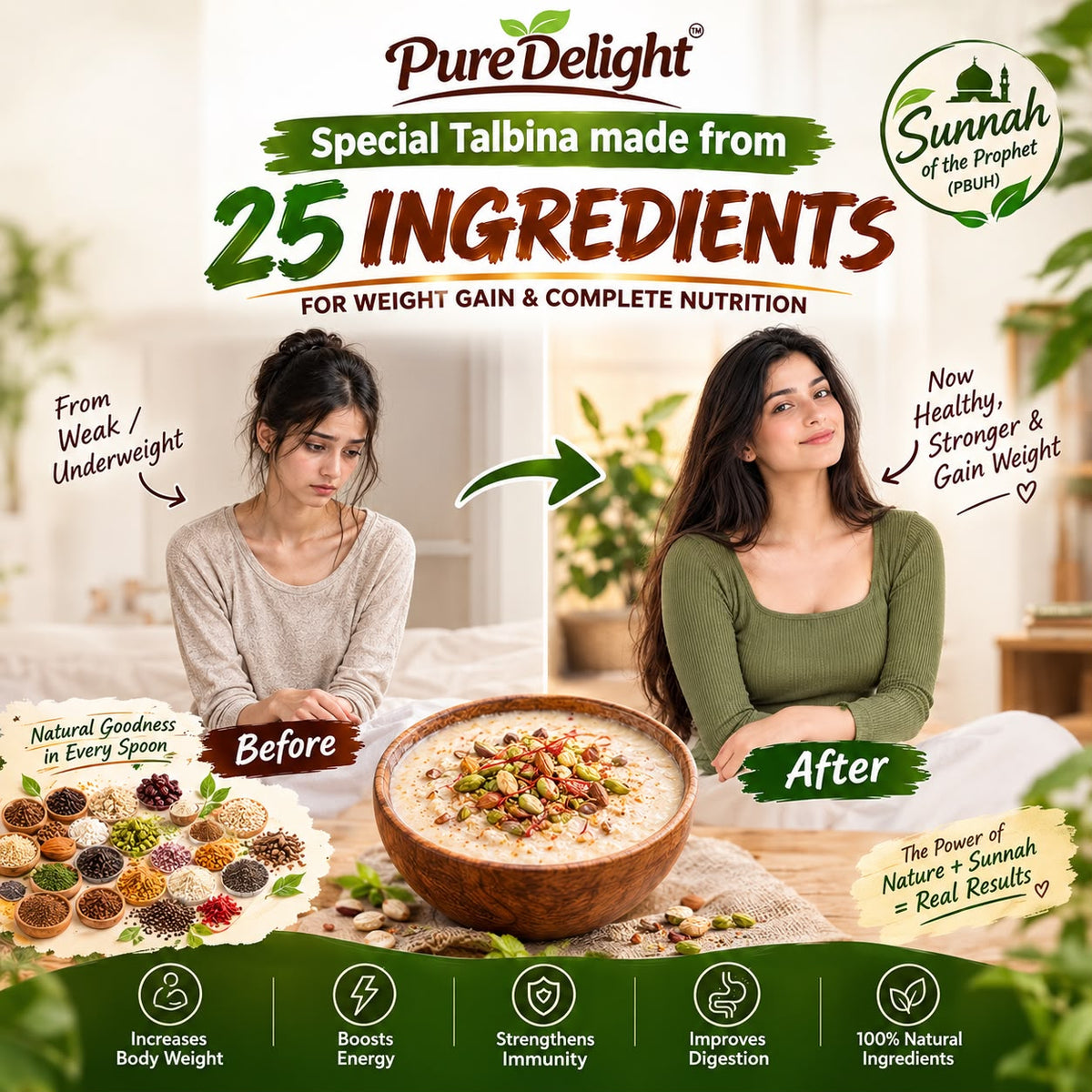 Pure Delight Talbina Mix  – Premium Nutritious Barley & Seed Blend